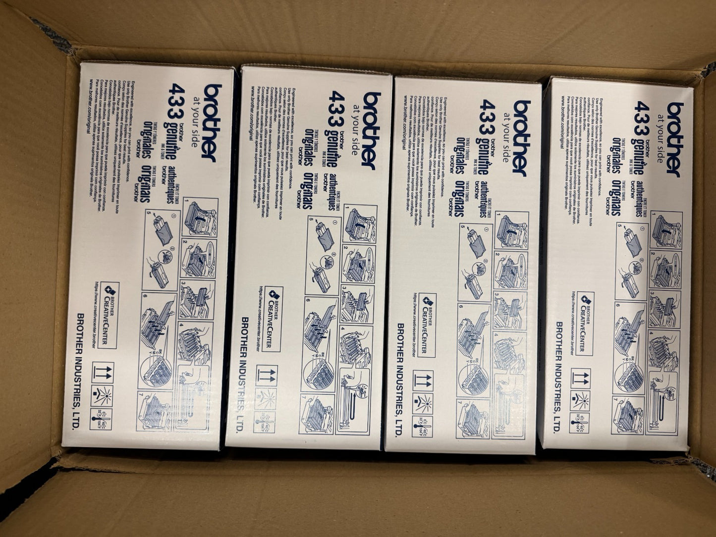 Brother TN433 High Yield Black & Multicolor Cartridge Set - 4 Piece Brand New