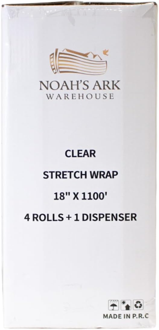 18" x 1100' 60 Gauge 4 Rolls Stretch Wrap Clear