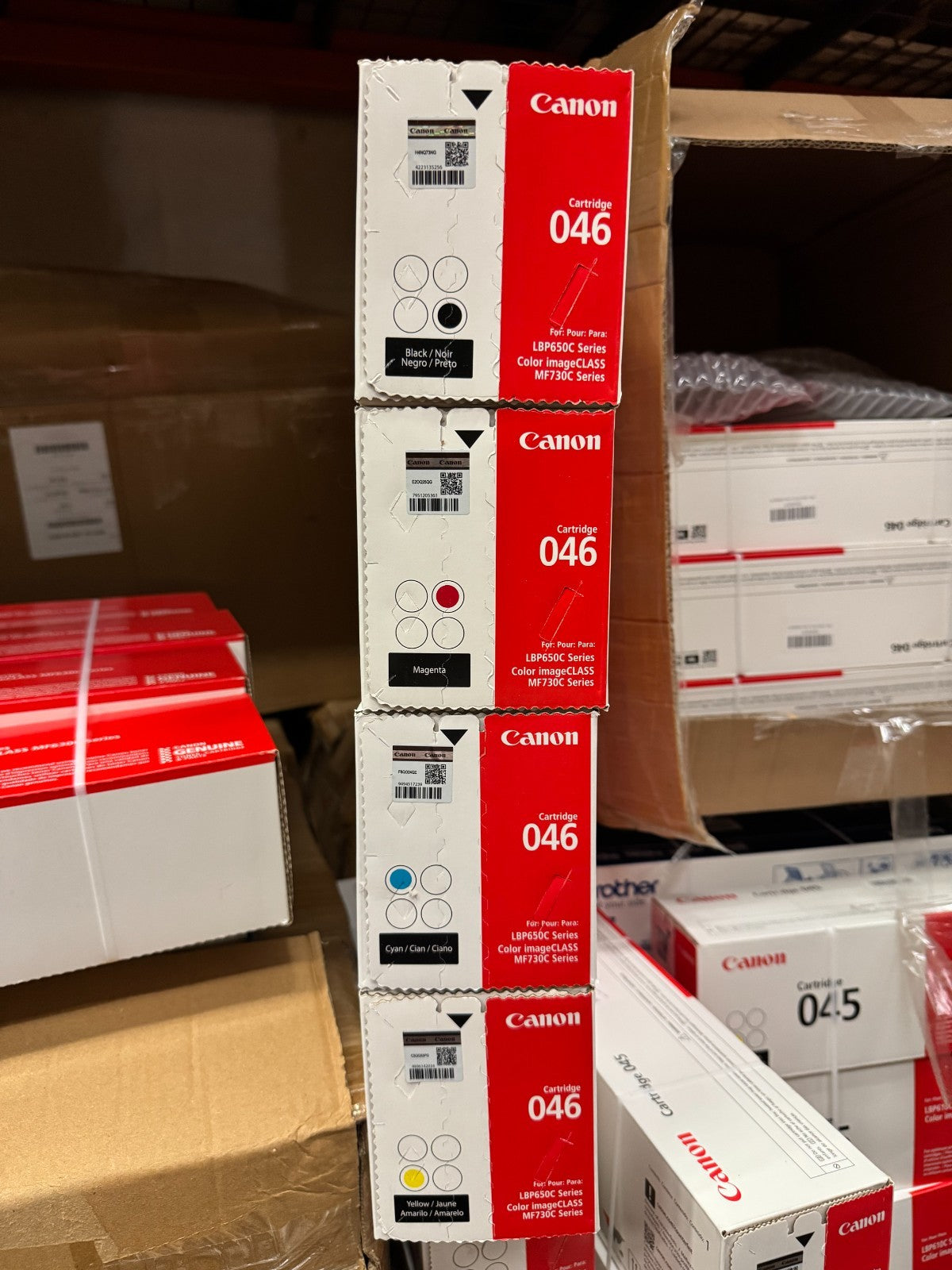 Canon 046 4 Colour Set Toner Cartridge Black,Cyan,Magenta,Yellow Sealed Box