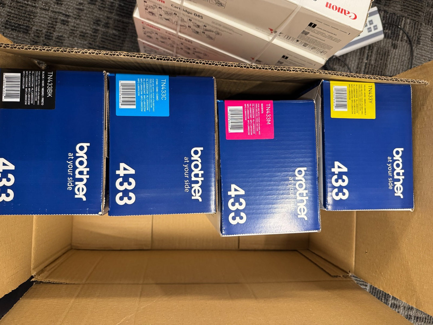 Brother TN433 High Yield Black & Multicolor Cartridge Set - 4 Piece Brand New