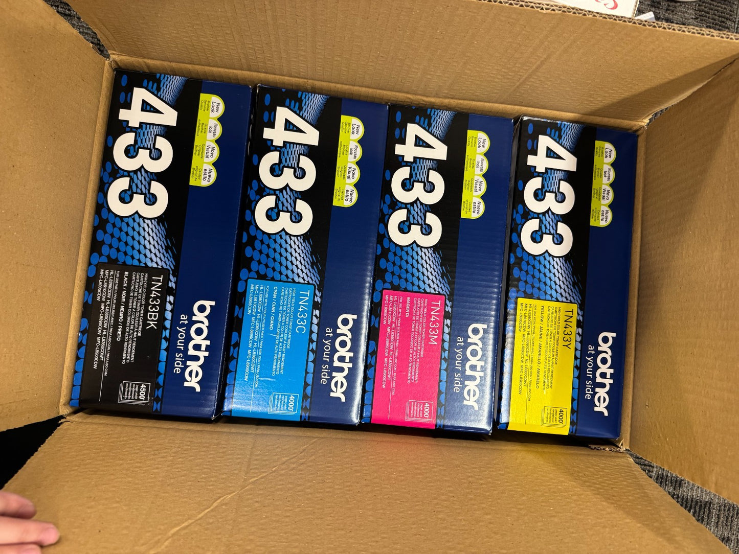 Brother TN433 High Yield Black & Multicolor Cartridge Set - 4 Piece Brand New