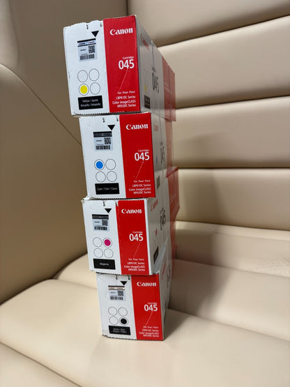 Canon Genuine Toner Bundle 045, 4 Pack for Canon Color Cyan Magenta Yellow Black