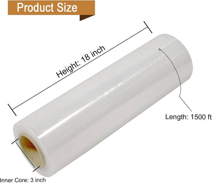 18" x 1100' 80 Gauge 4 Rolls Stretch Wrap Clear