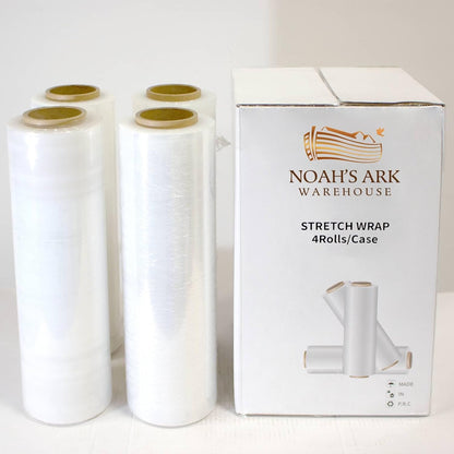 18" x 1100' 80 Gauge 4 Rolls Stretch Wrap Clear