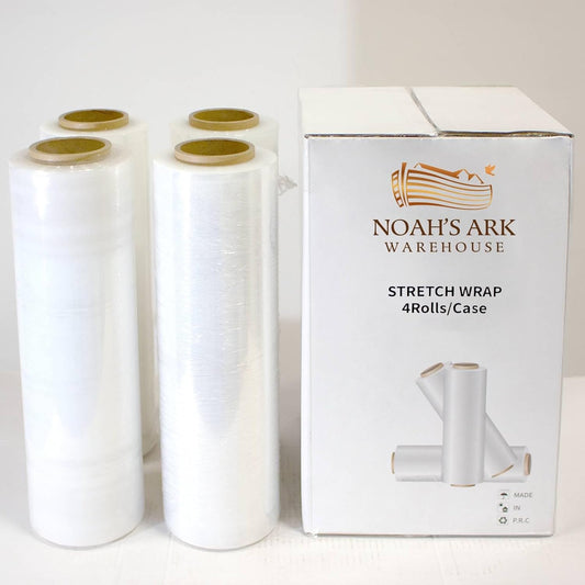 18" x 1100' 80 Gauge 4 Rolls Stretch Wrap Clear