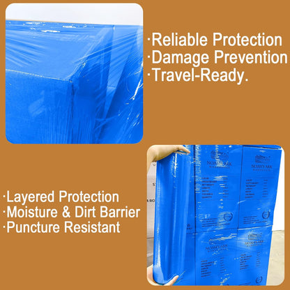 18" x 1100' 60 Gauge 4 Rolls Stretch Wrap Blue