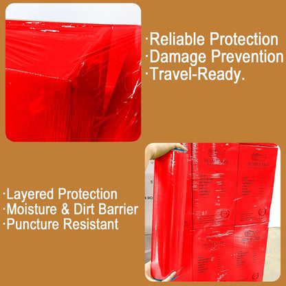 18” x 1100’ Stretch Wrap (60 Gauge, 4 Rolls, Red) – Industrial Pallet Wrap for Warehouse & Moving Supplies