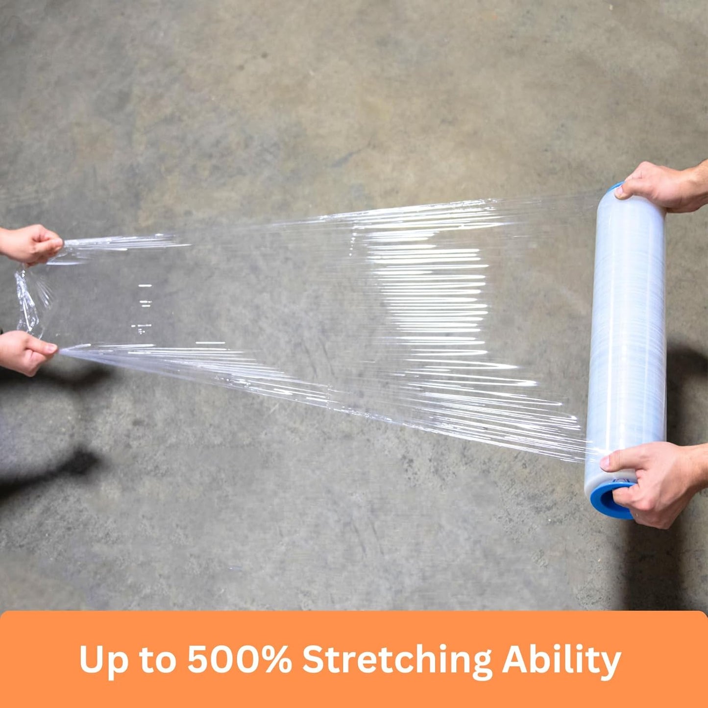 18" x 1100' 60 Gauge 4 Rolls Stretch Wrap Clear